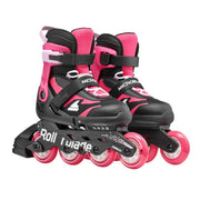 Kids Adjustable Rollerblade Microblade Black Pink Inline Skates - Lucky Skates 