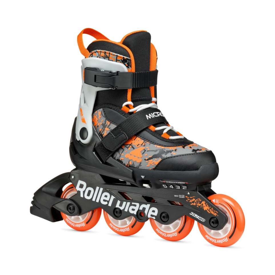 Rollerblade Microblade Orange Black  Children's Adjustable Inline Skates - Lucky Skates 