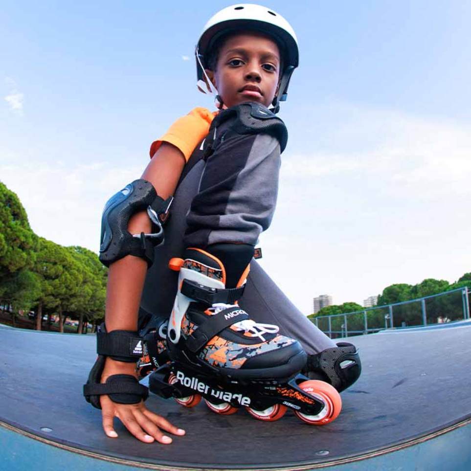 Rollerblade Microblade Orange Black  Children's Adjustable Inline Skates - Lucky Skates 