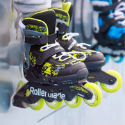 Rollerblade Microblade Black Lime Green Children's Adjustable Inline Skates - Lucky Skates 