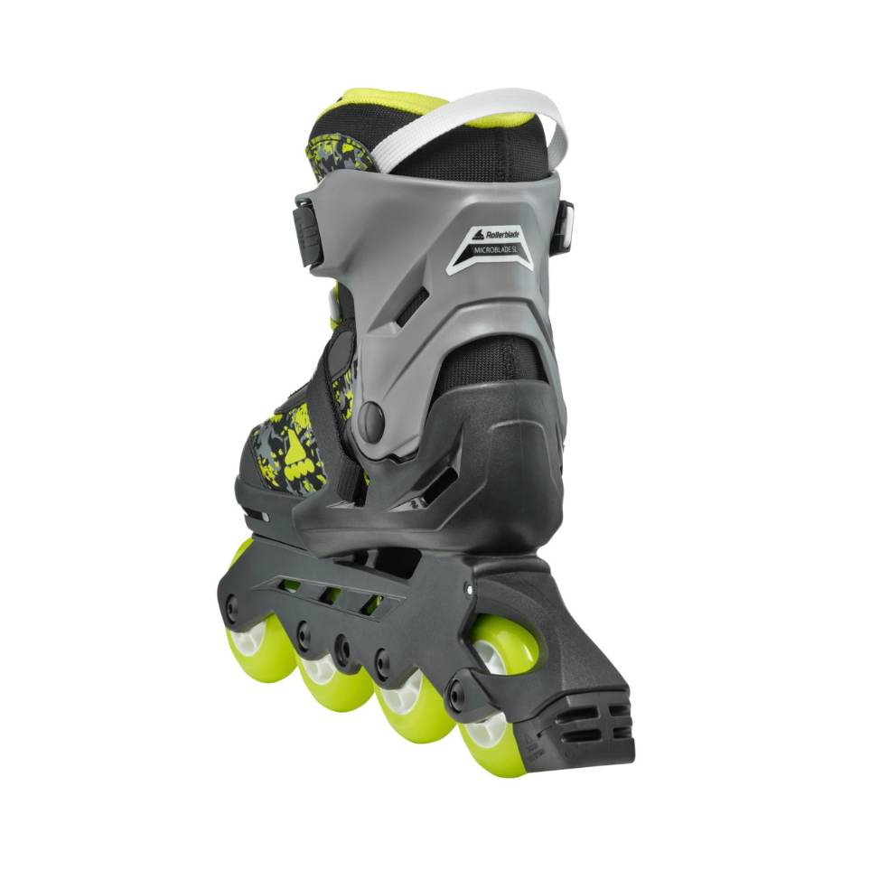 Rollerblade Microblade Black Lime Green Children's Adjustable Inline Skates - Lucky Skates 