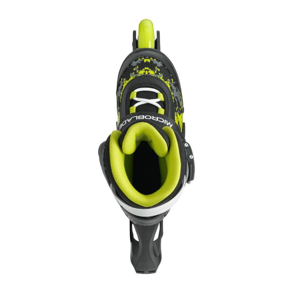 Rollerblade Microblade Black Lime Green Children's Adjustable Inline Skates - Lucky Skates 