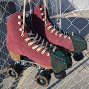 green leather roller skate toe caps 