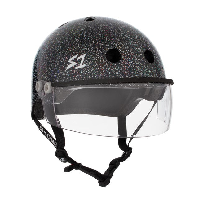 S-One Lifer Visor Skate Helmet Gen 2 Black Glitter - Lucky Skates