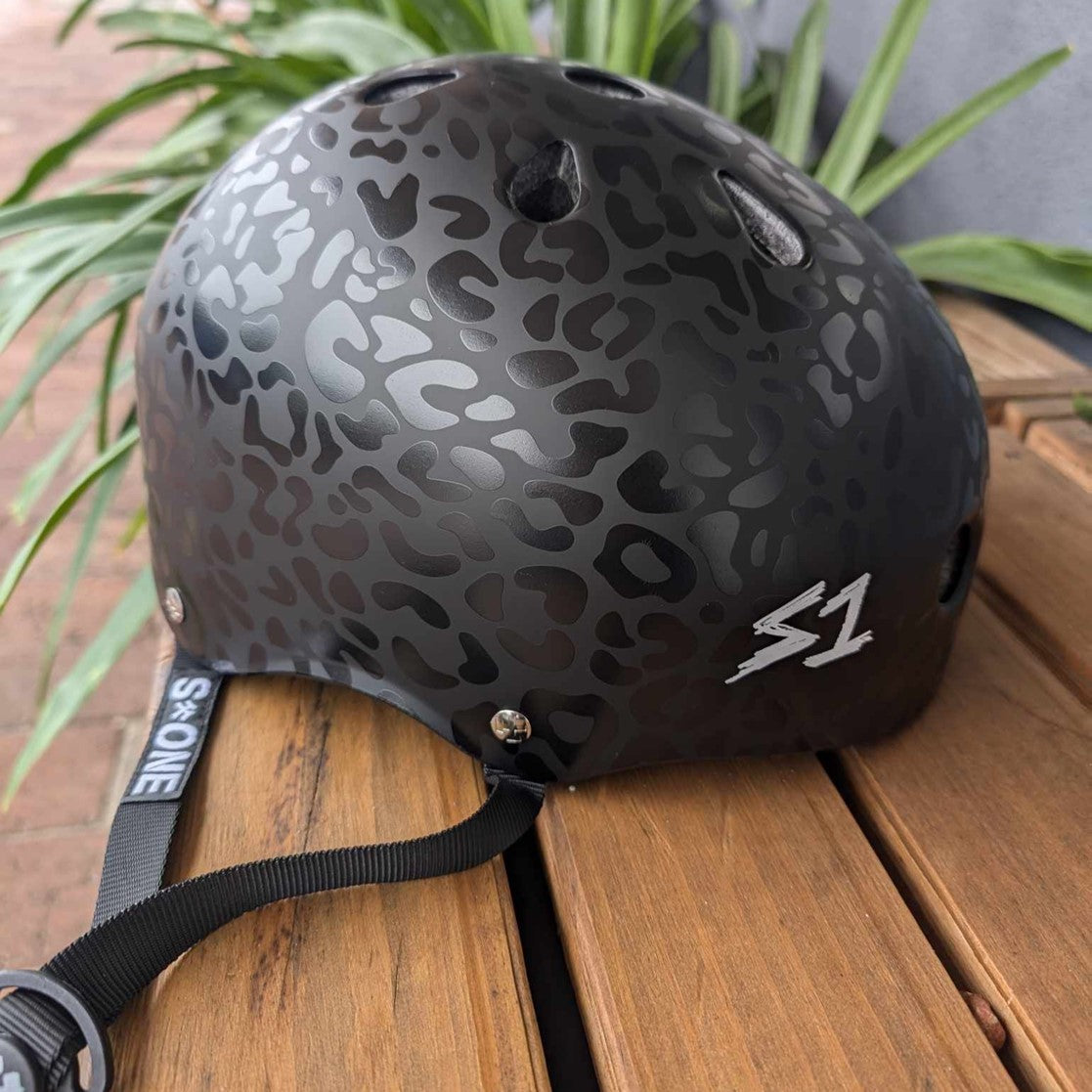 S-One Lifer Skate Helmet Black Leopard - Certified - Lucky Skates