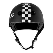 S-One Lifer Skate Helmet Black Matte White Checkers - Certified - Lucky Skates