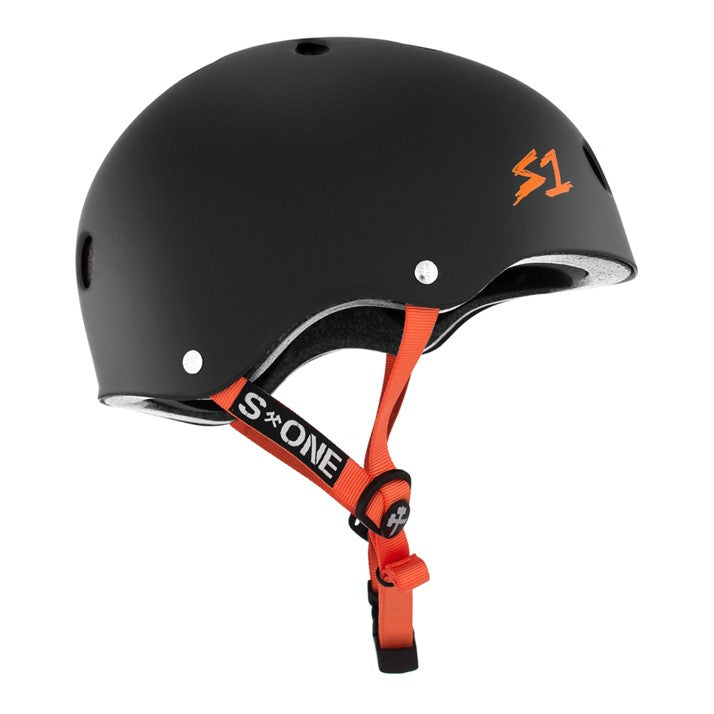 S-One Lifer Skate Helmet Matte Black/Orange - Certified - Lucky Skates