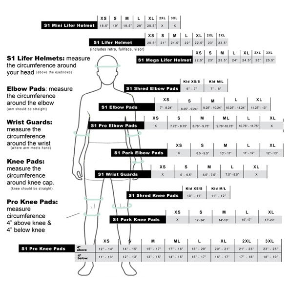 s1 sizing chart