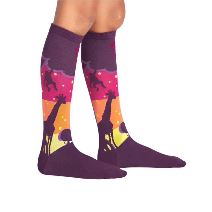 Sock It To Me Sunset Safari Youth Knee High Socks - Lucky Skates