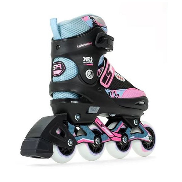 Kids Adjustable SFR Pixel Pink Blue Inline Skates