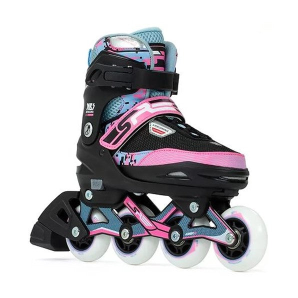 SFR PINK BLUE PIXLE KIDS ADJUSTABLE INLINE SKATE