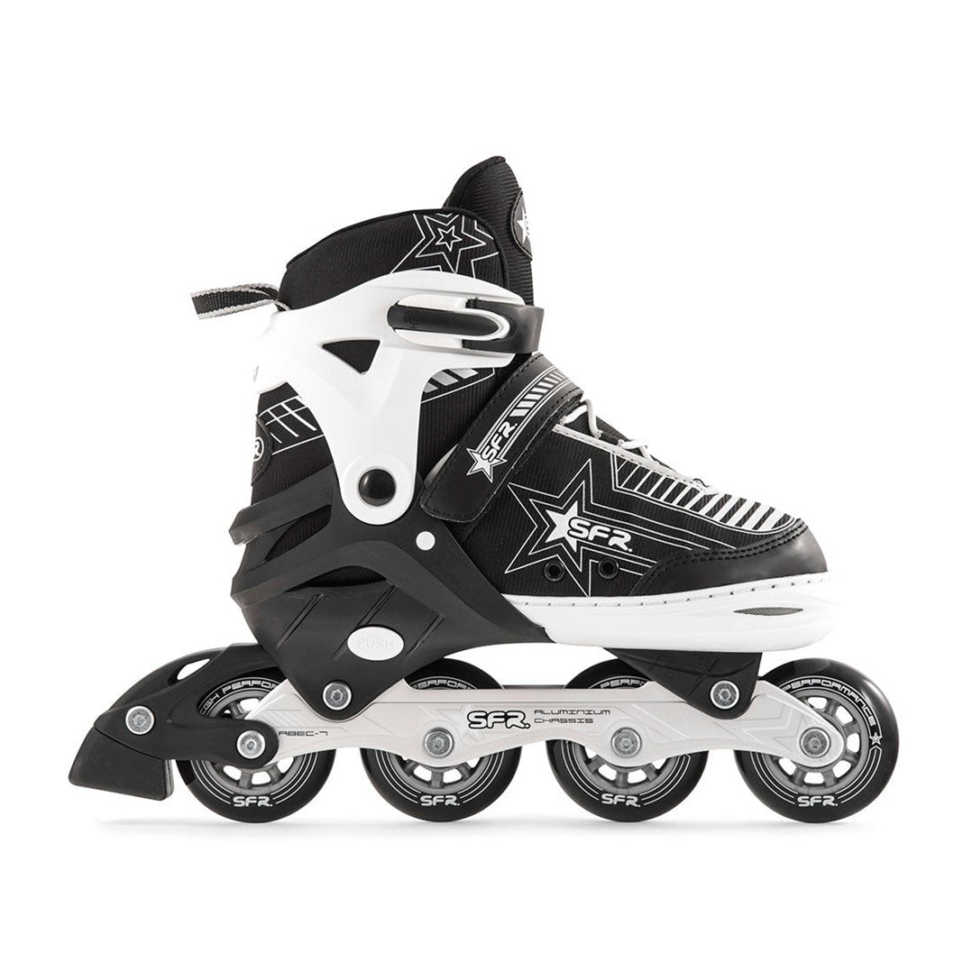 Kids Adjustable SFR Pulsar Black Inline Skates - Lucky Skates