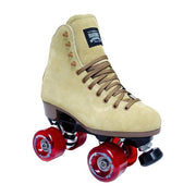 cream an leather quad skates 