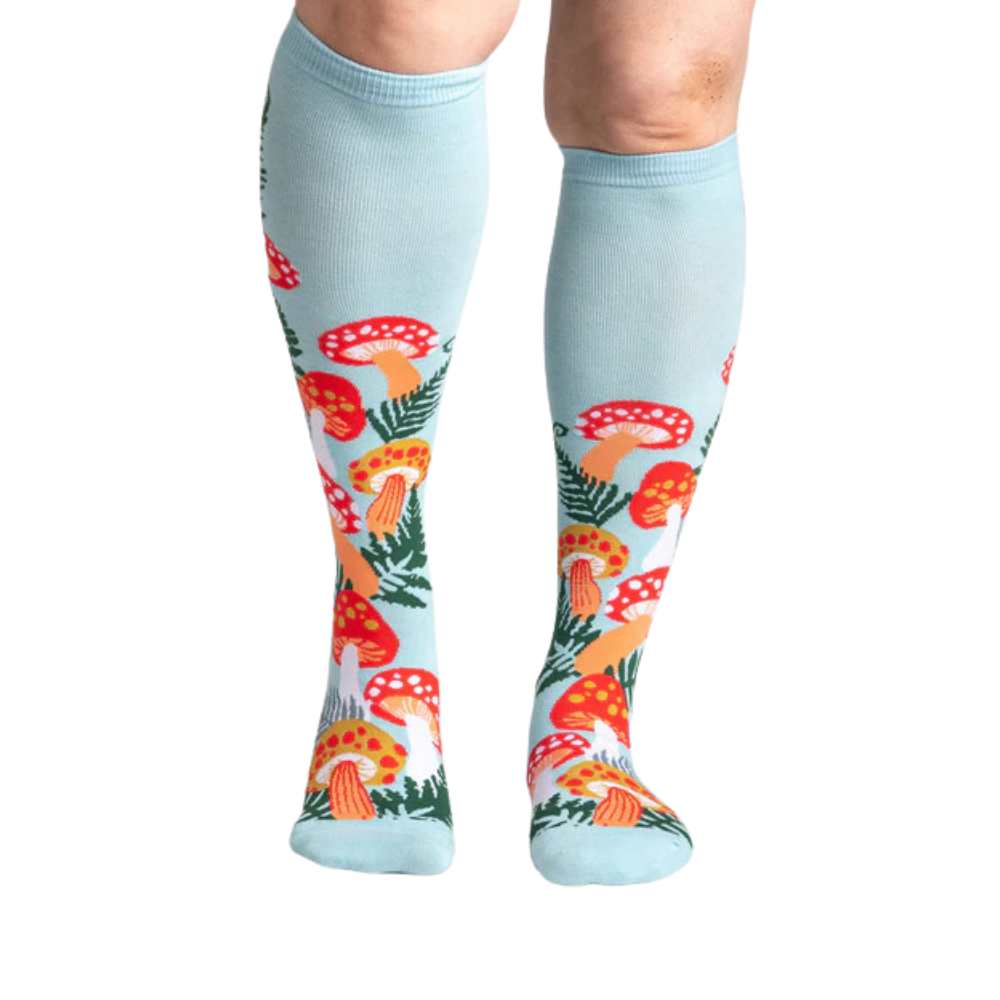 Sock It To Me Wonderland Mushrooms Knee High Socks - Lucky Skates 