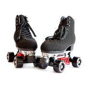 black wide trucks on black skate 