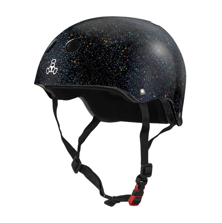 Triple 8 Certified Sweatsaver Skate Helmet Black Glitter - Lucky Skates