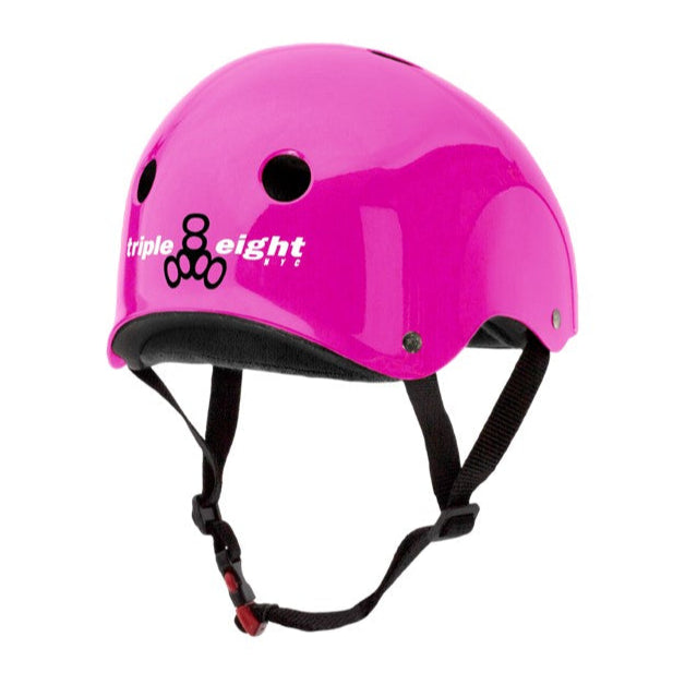 Triple 8 Certified Sweatsaver Skate Helmet Pink Gloss - Lucky Skates