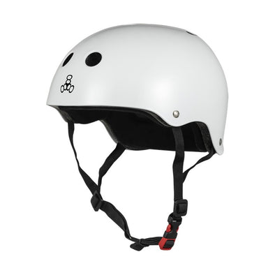 Triple 8 White Gloss Helmet - Certified