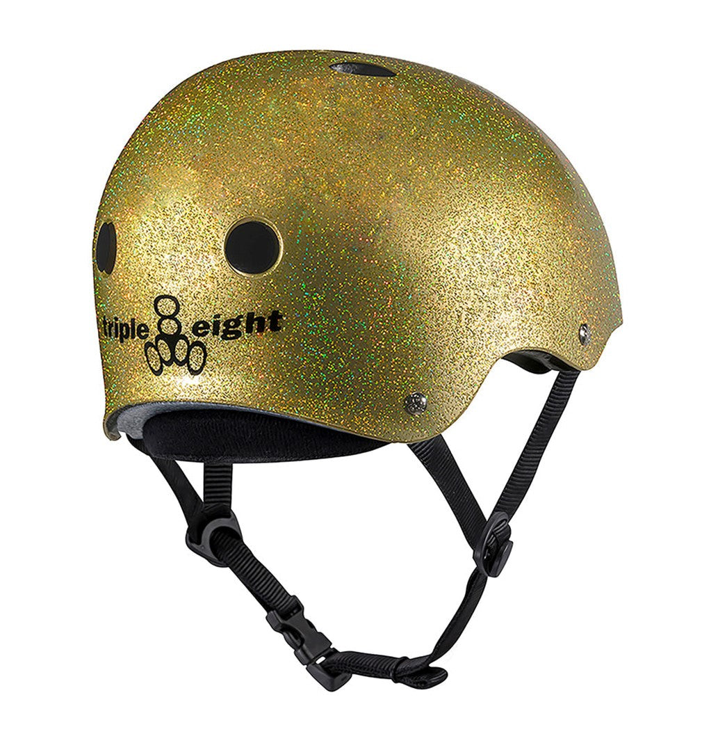 Triple 8 Deep Cover Skate Helmet Gold Glitter - Lucky Skates