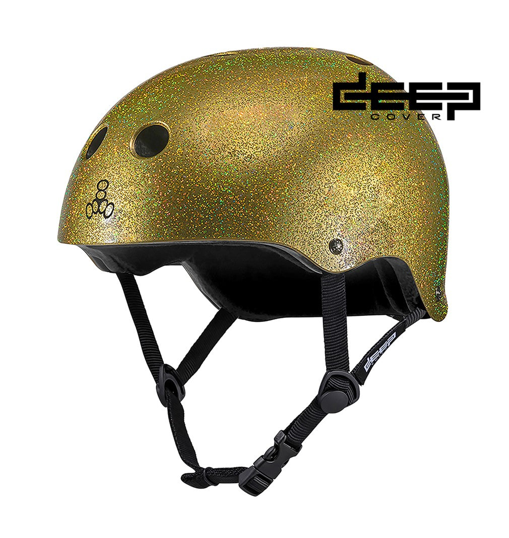 Triple 8 Deep Cover Gold Glitter Helmet