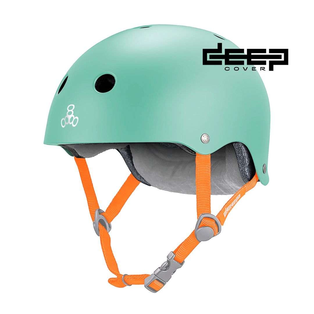 Triple 8 Deep Cover Skate Certified Helmet Mint Matte - Lucky Skates 