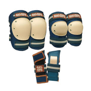 Triple 8 Saver Series Tri Pack GRLSWIRLA Pad Set Blue Cream Elbow Pads Knee Pads Wrist Guards - Lucky Skates - Lucky Skates