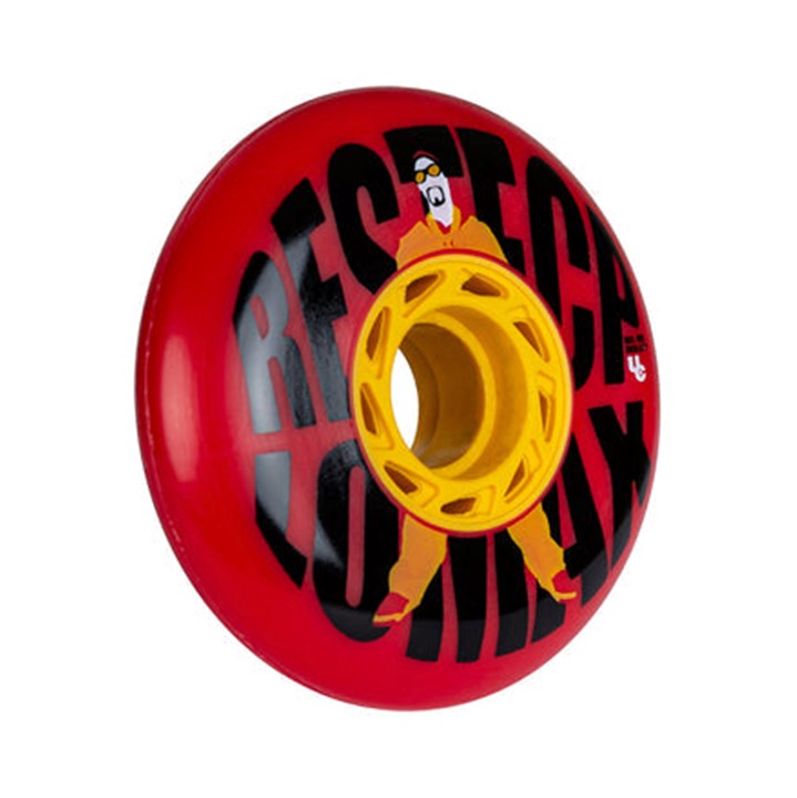 red 80mm inline wheel yellow hub 