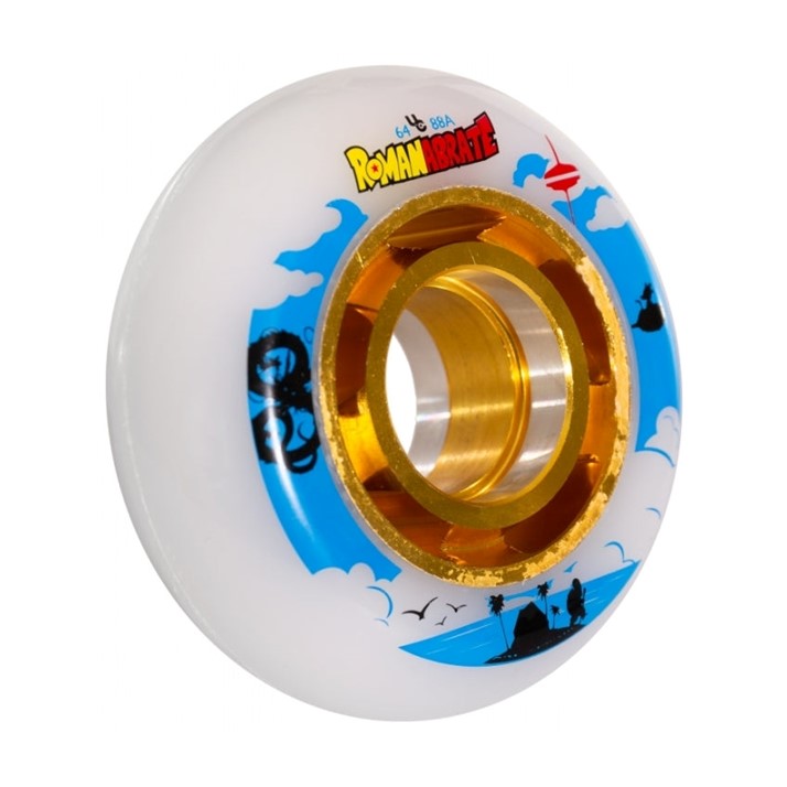 white aggressive wheels gold alloy hub 