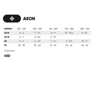 USD Aeon Aggressive Inline Skates Size Chart Mondo US UK EU Dual Sizes - Lucky Skates 