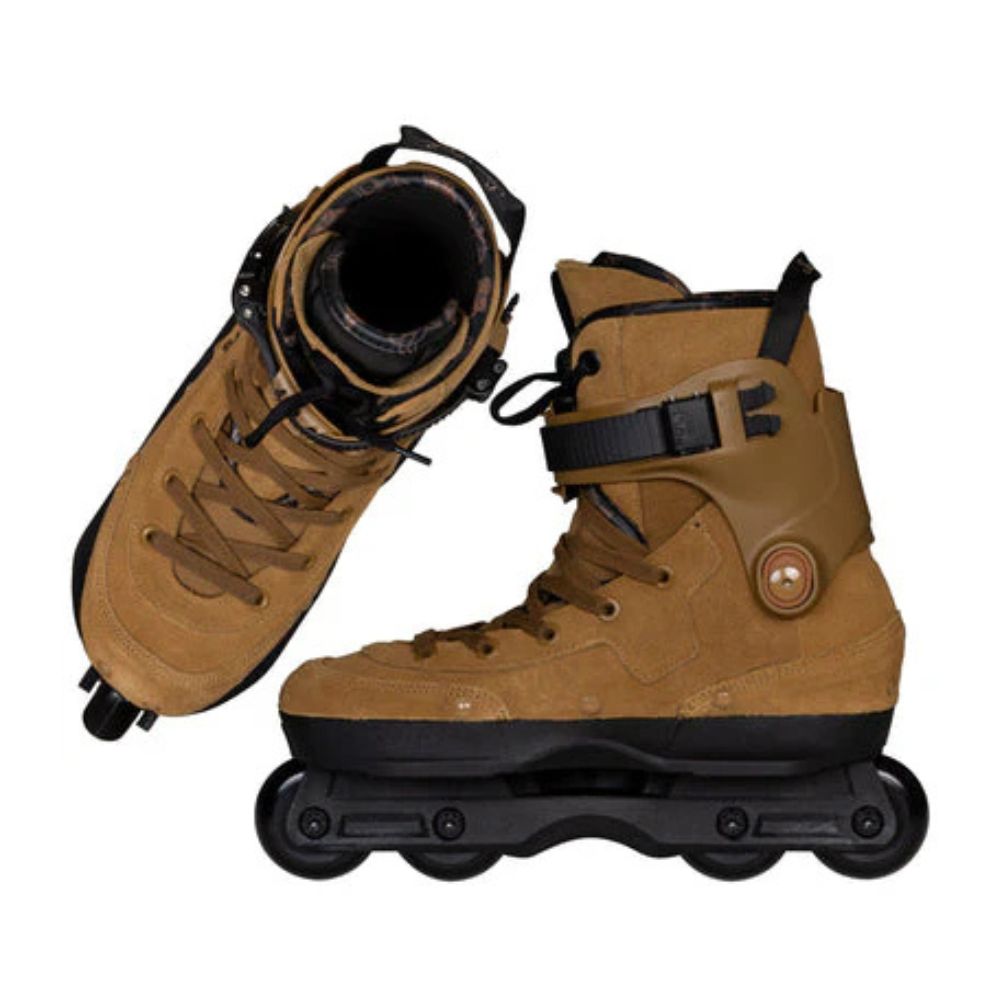 USD Aeon Sam Crofts V Aggressive Inline Skates Brown Suede 60mm - Lucky Skates 