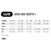 USD Aeon Sam Crofts V Aggressive Inline Skates Size Chart Mondo US UK EU - Lucky Skates 