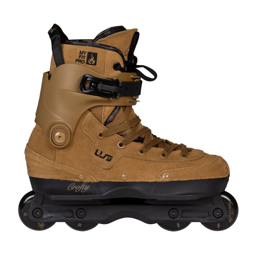 USD Aeon Sam Crofts V Aggressive Inline Skates Brown Suede 60mm - Lucky Skates 