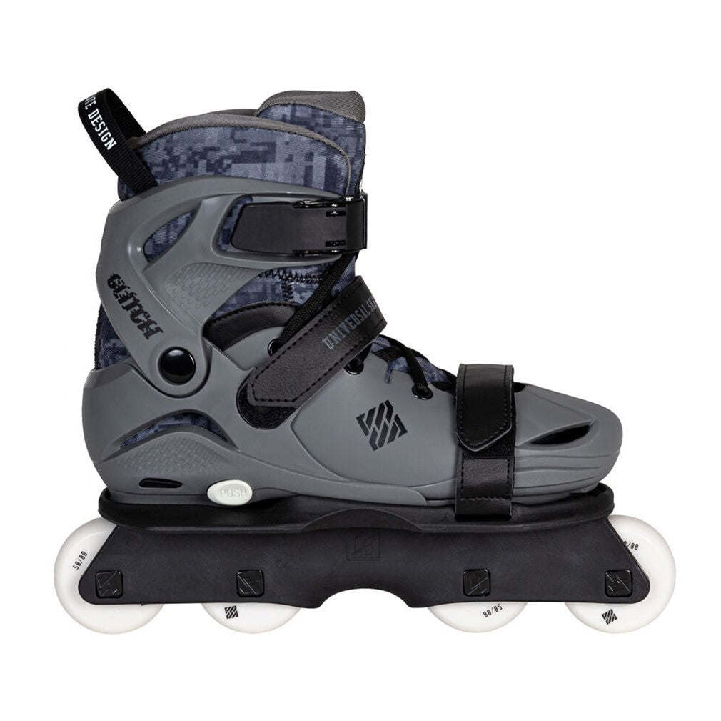 Kids Adjustable Powerslide Grey Glitch Aggressive Inline Skates