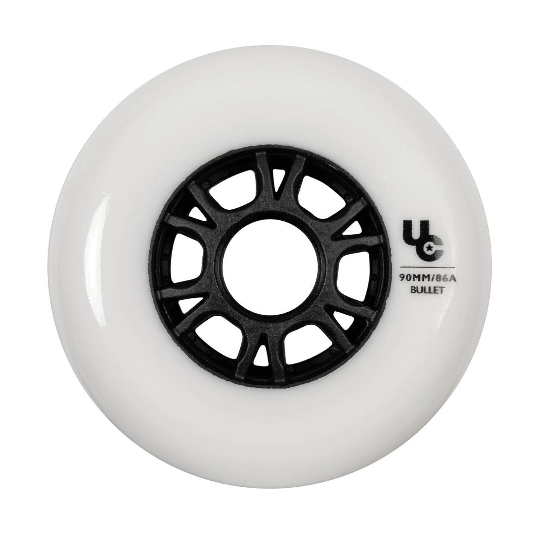 Undercover Team White Inline Skate Wheels 90mm 86a Bullet White - Lucky Skates