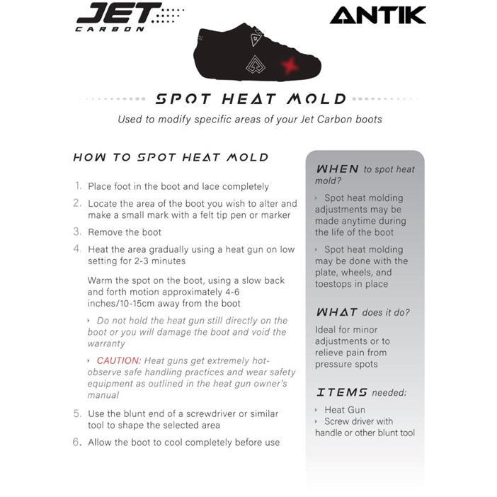 spot mold instructions for antik jet carbon boot