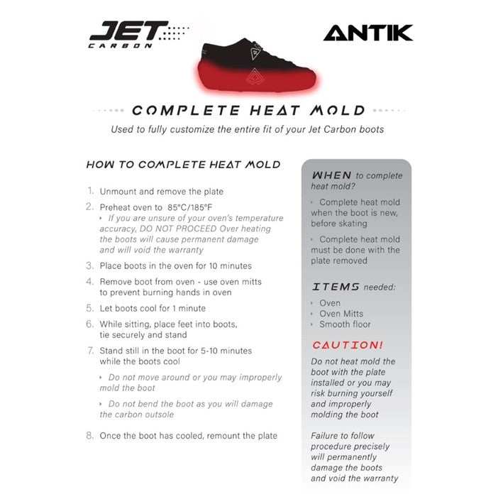 complete heat mold instructions for antik jet carbon boot