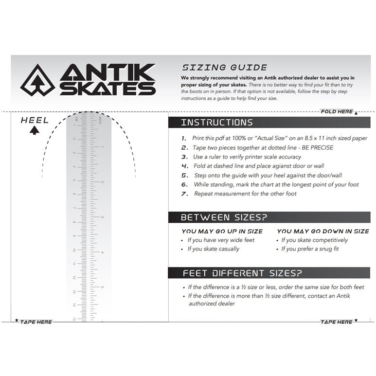 antik size instructions 