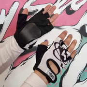 Atom Inline Skating Speed Gloves Wrist Guards White Black - Lucky Skates