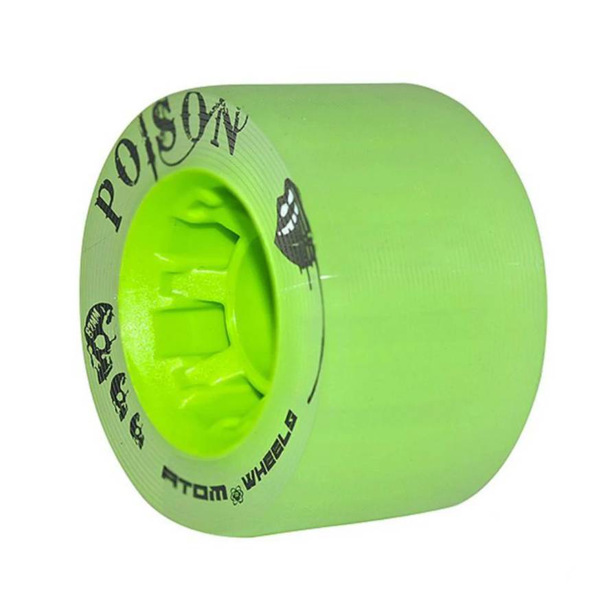 Atom Poison Hybrid Roller Skate Wheels Green 84A 62mm 62mm x 38mm - Lucky Skates 