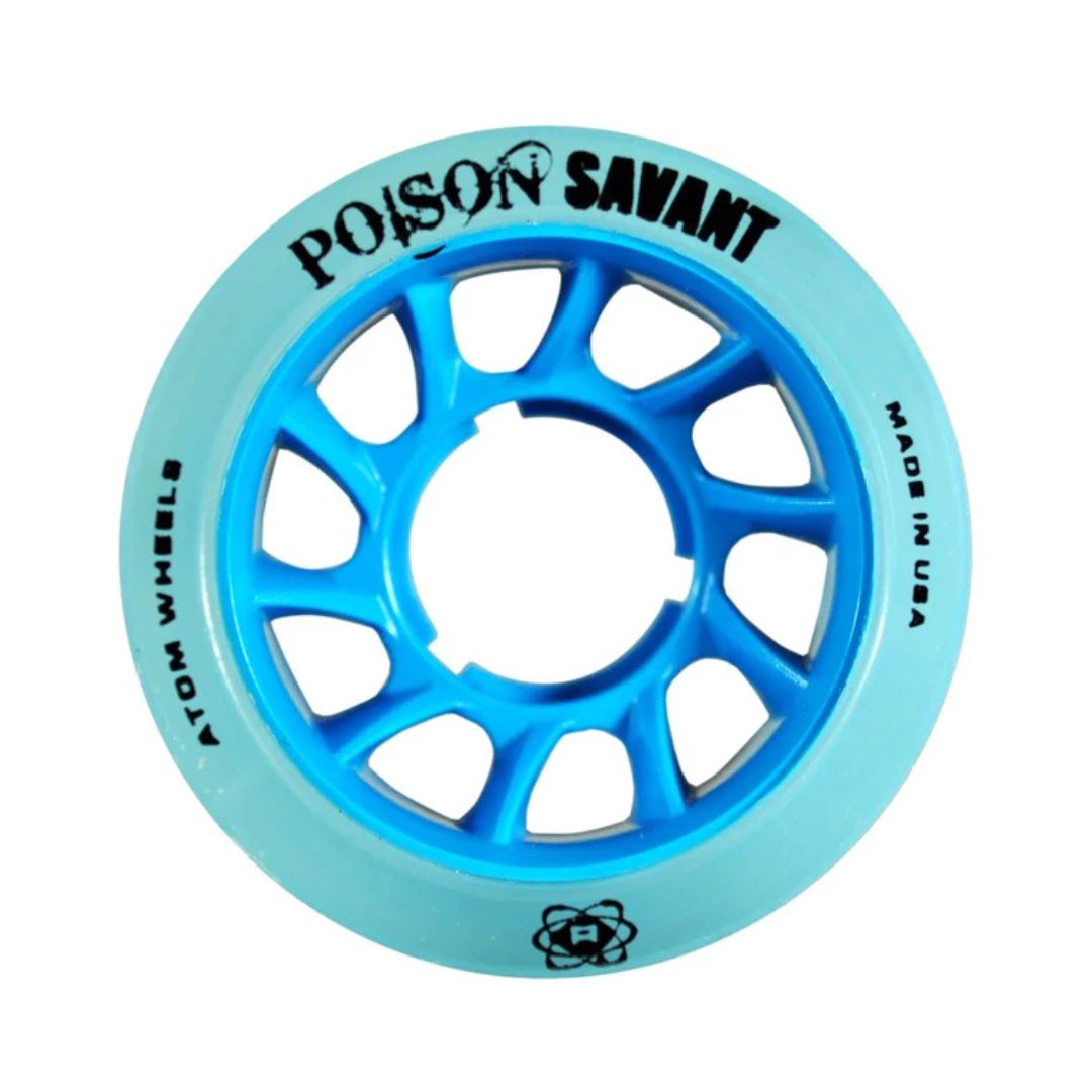 Atom Savant Poison Hybrid Roller Skate Wheels 84a 59mm Blue - Lucky Skates