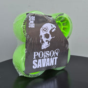 Atom Savant Poison Hybrid Roller Skate Wheels 4 Pack 84a 59mm Green - Lucky Skates