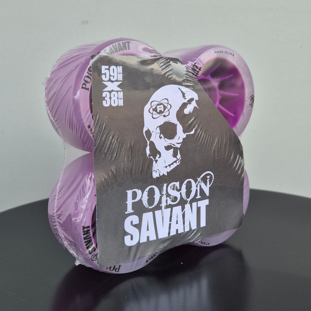 Atom Savant Poison Hybrid Roller Skate Wheels 4 Pack 84a 59mm Purple - Lucky Skates