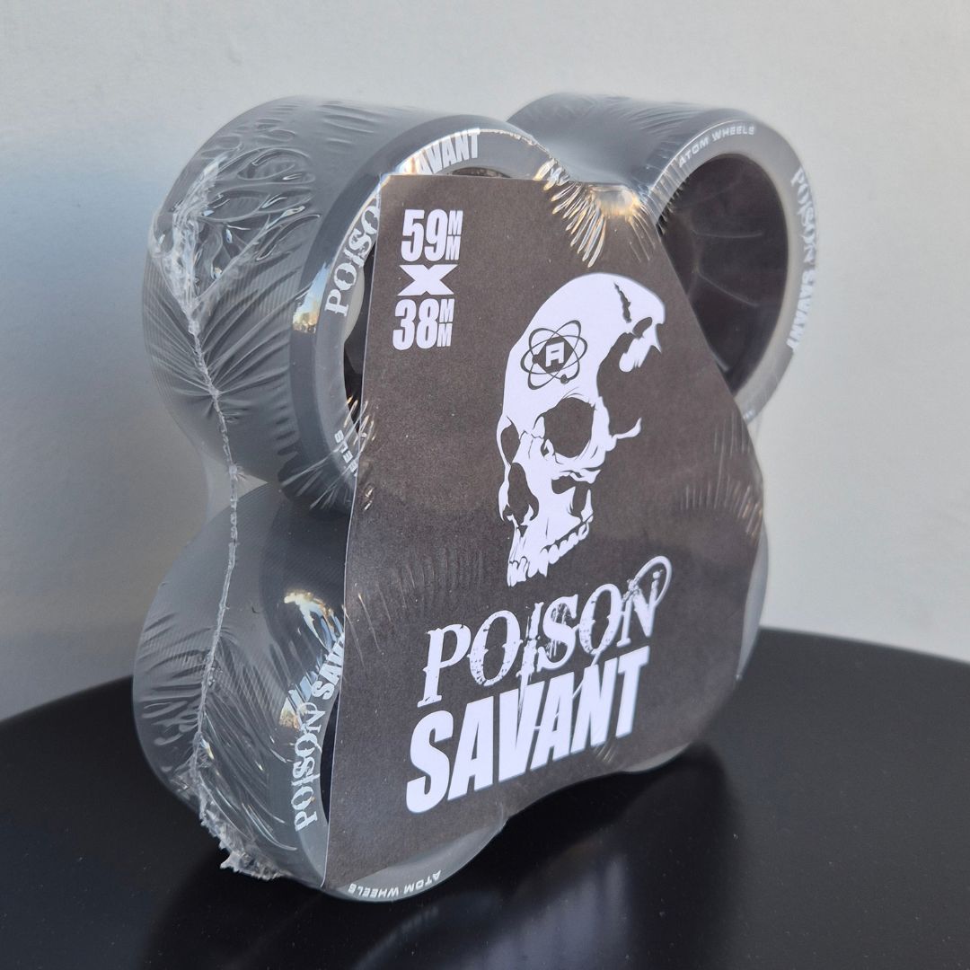 Atom Savant Poison Hybrid Roller Skate Wheels 4 Pack 84a 59mm Black - Lucky Skates