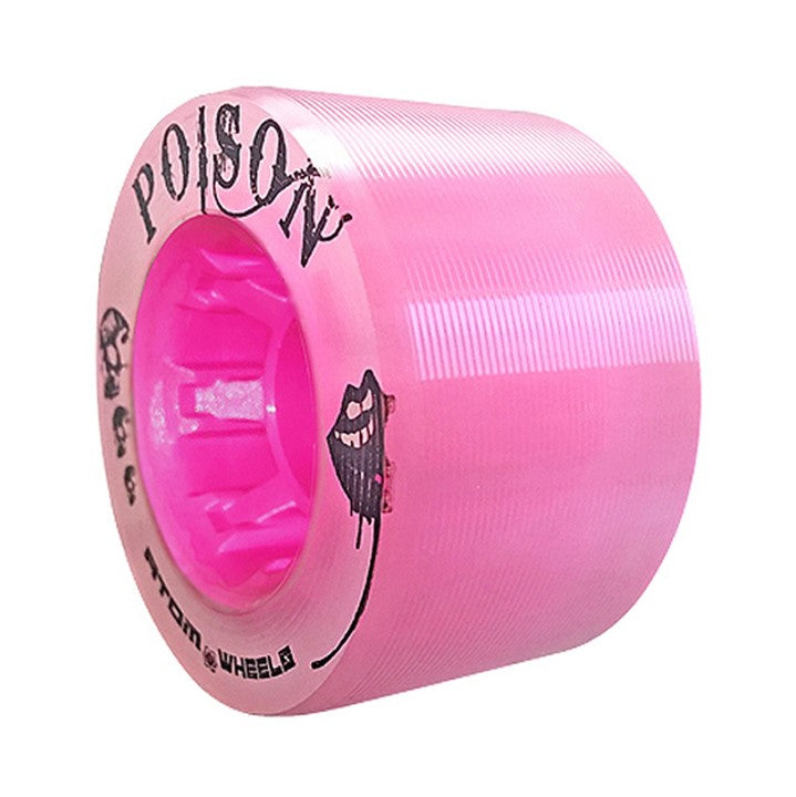 Atom Poison Hybrid Roller Skate Wheels Outdoor Indoor Wheels Pink 84a - Lucky Skates