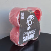 Atom Savant Poison Hybrid Roller Skate Wheels 4 Pack 84a 59mm Red - Lucky Skates
