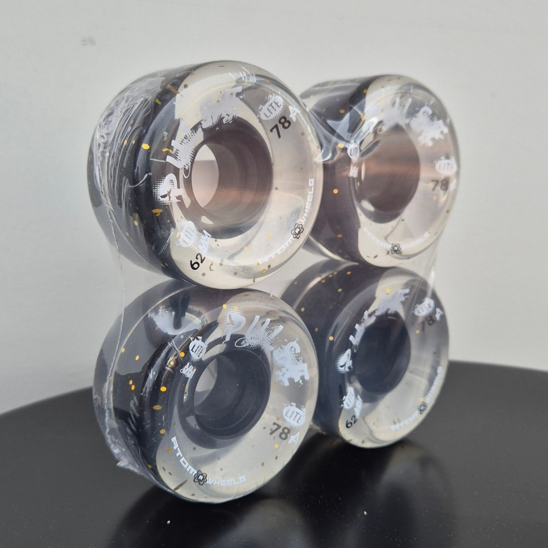 Atom Pulse Lite Outdoor Roller Skate Wheels 62mm 78a Clear Glitter - Lucky Skates  