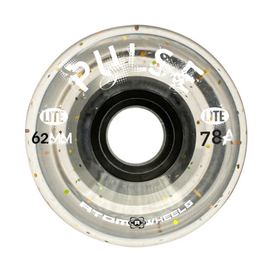 Atom Pulse Lite Outdoor Roller Skate Wheels 78a 62mm Clear Glitter - Lucky Skates