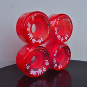 Atom Pulse Lite Outdoor Roller Skate Wheels 62mm 78a Clear Red - Lucky Skates  
