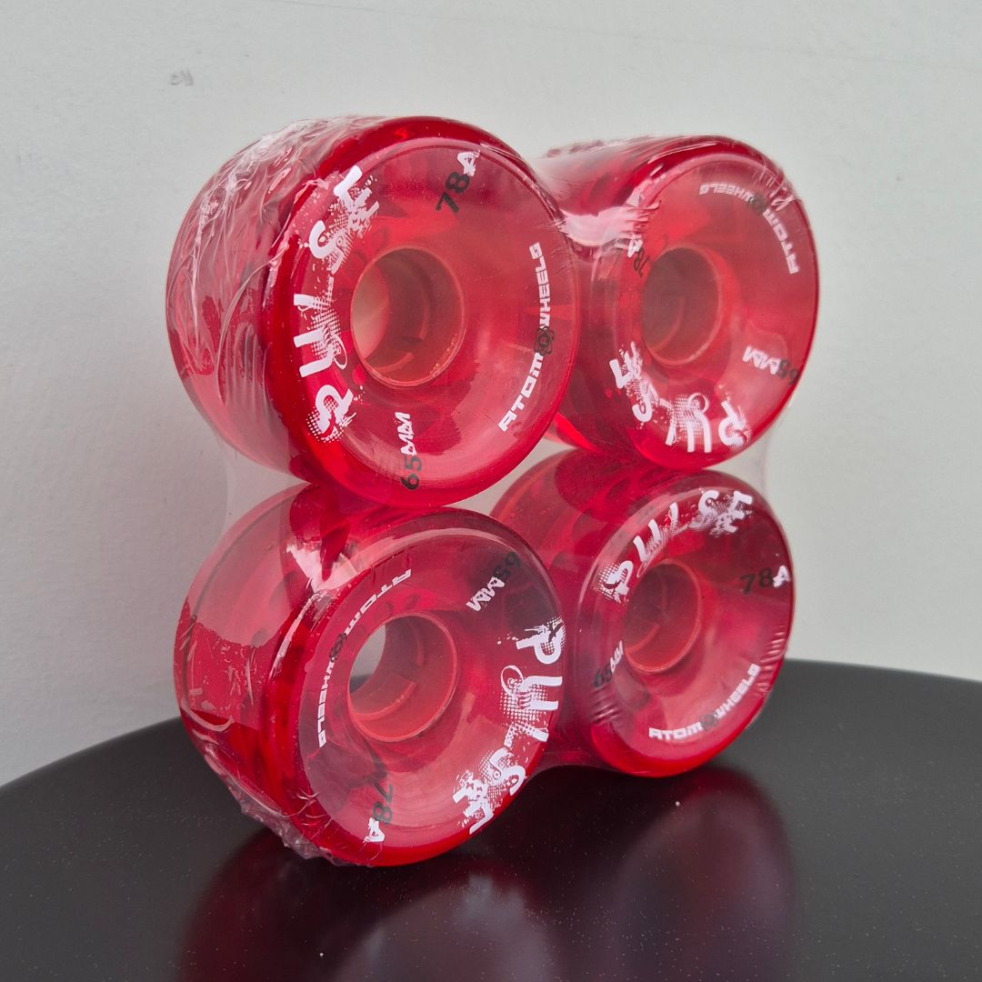 Atom Pulse Outdoor Roller Skate Wheels 78a 65mm Red 4 Pack - Lucky Skates 