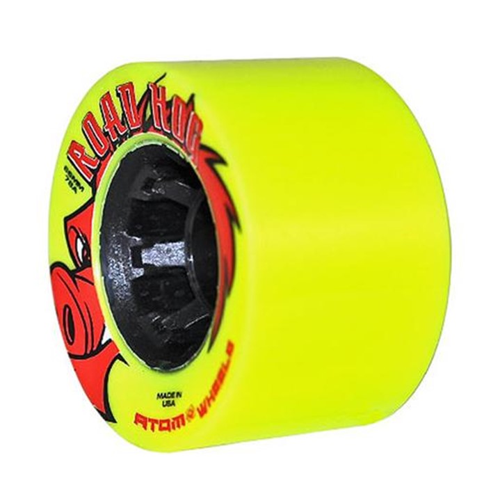 Atom Road Hog Outdoor Neon Yellow Roller Skate Wheels - 4 Pack - Lucky Skates